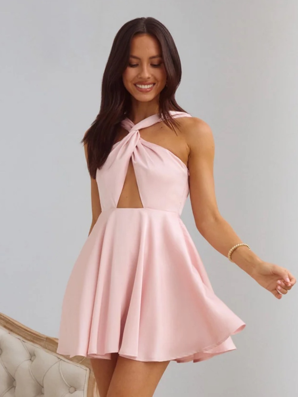 MAGIC OF GIRLHOOD SATIN MINI DRESS PINK